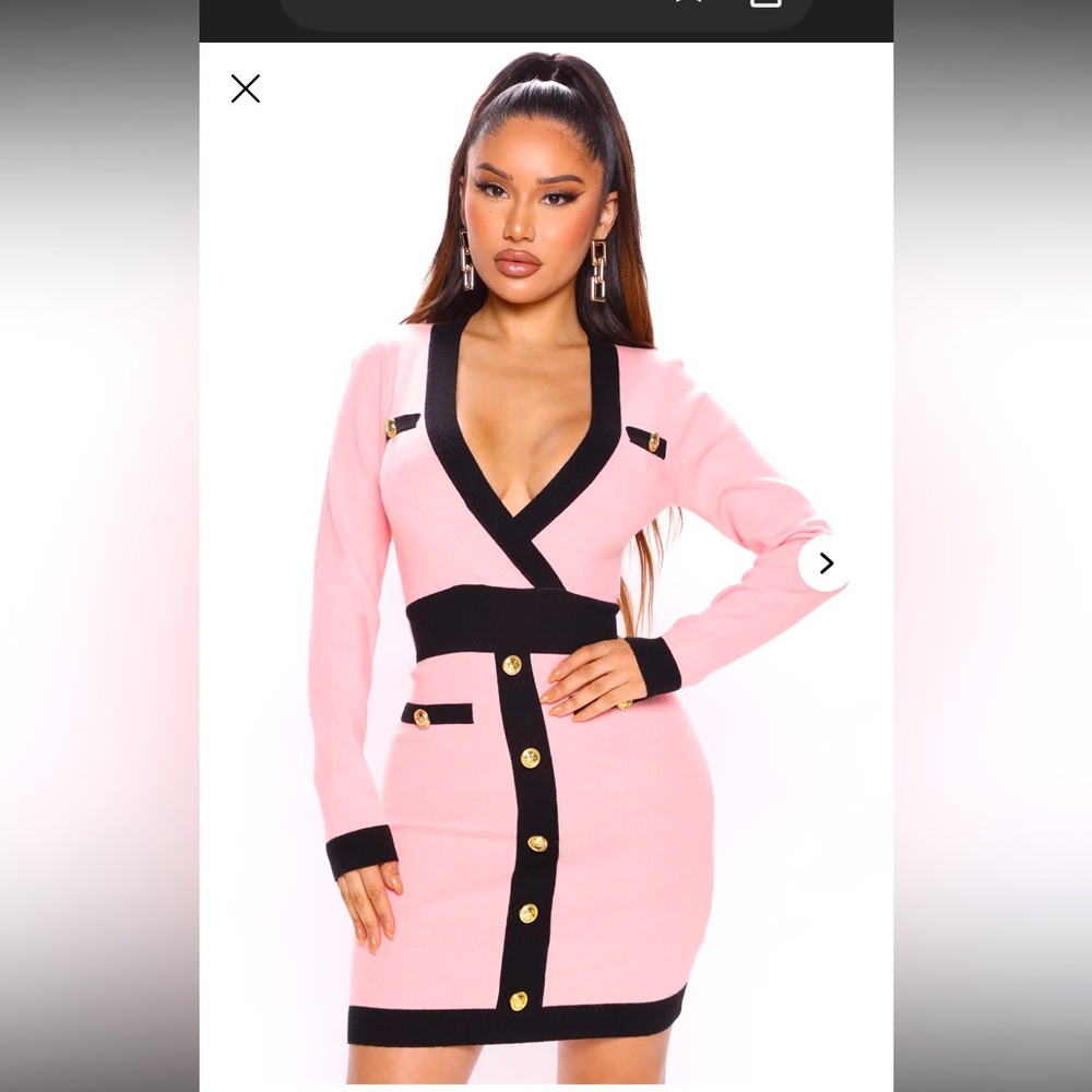 After Hours Sweater Mini Dress- Pink